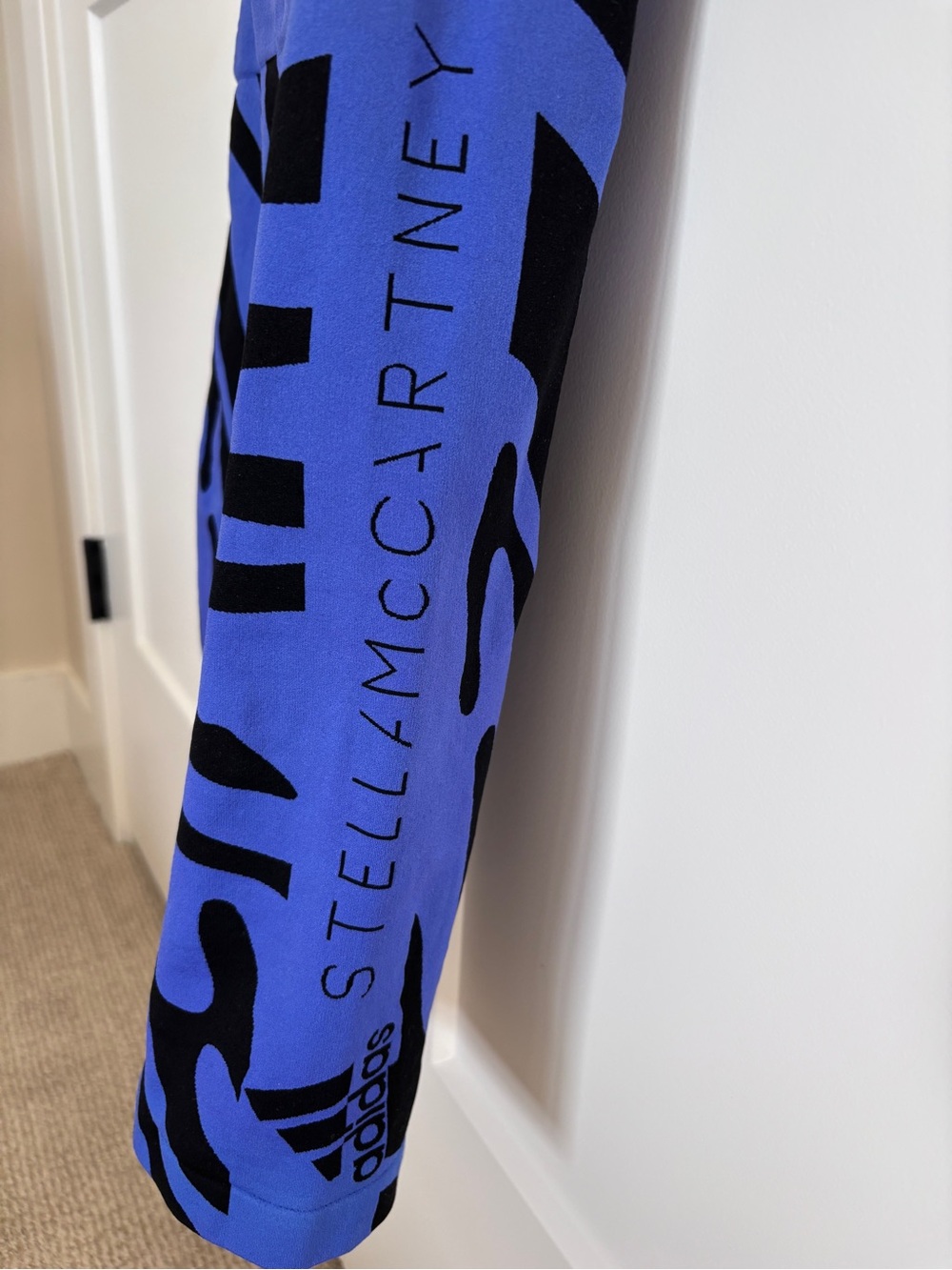Stella McCartney Adidas Royal Blue and Black Athletic shorts with Label Detail